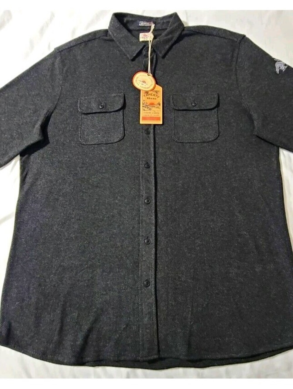 Faherty Legend Shirt XXLTall Gray AnheuserBusch Eagle Logo NWTStretch MSRP $178